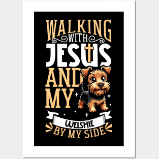 Jesus and dog - Welsh Terrier Posters and Art